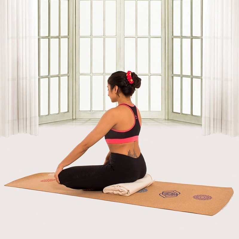 Yoga Matte aus Kork, 7 Chakra