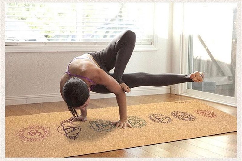 Yoga Matte aus Kork, 7 Chakra