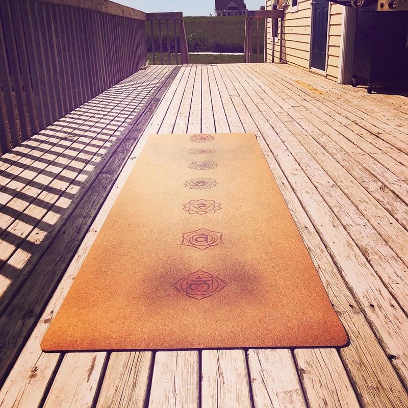 Yoga Matte aus Kork, 7 Chakra