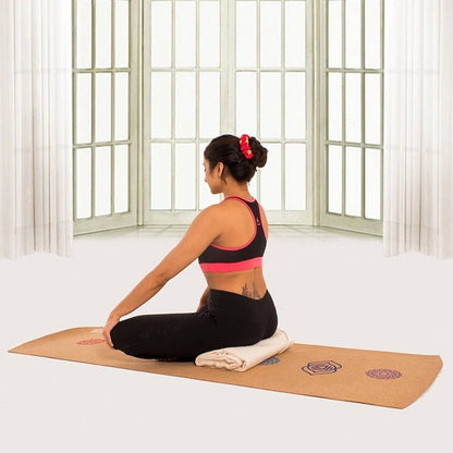 Yoga Matte aus Kork, 7 Chakra